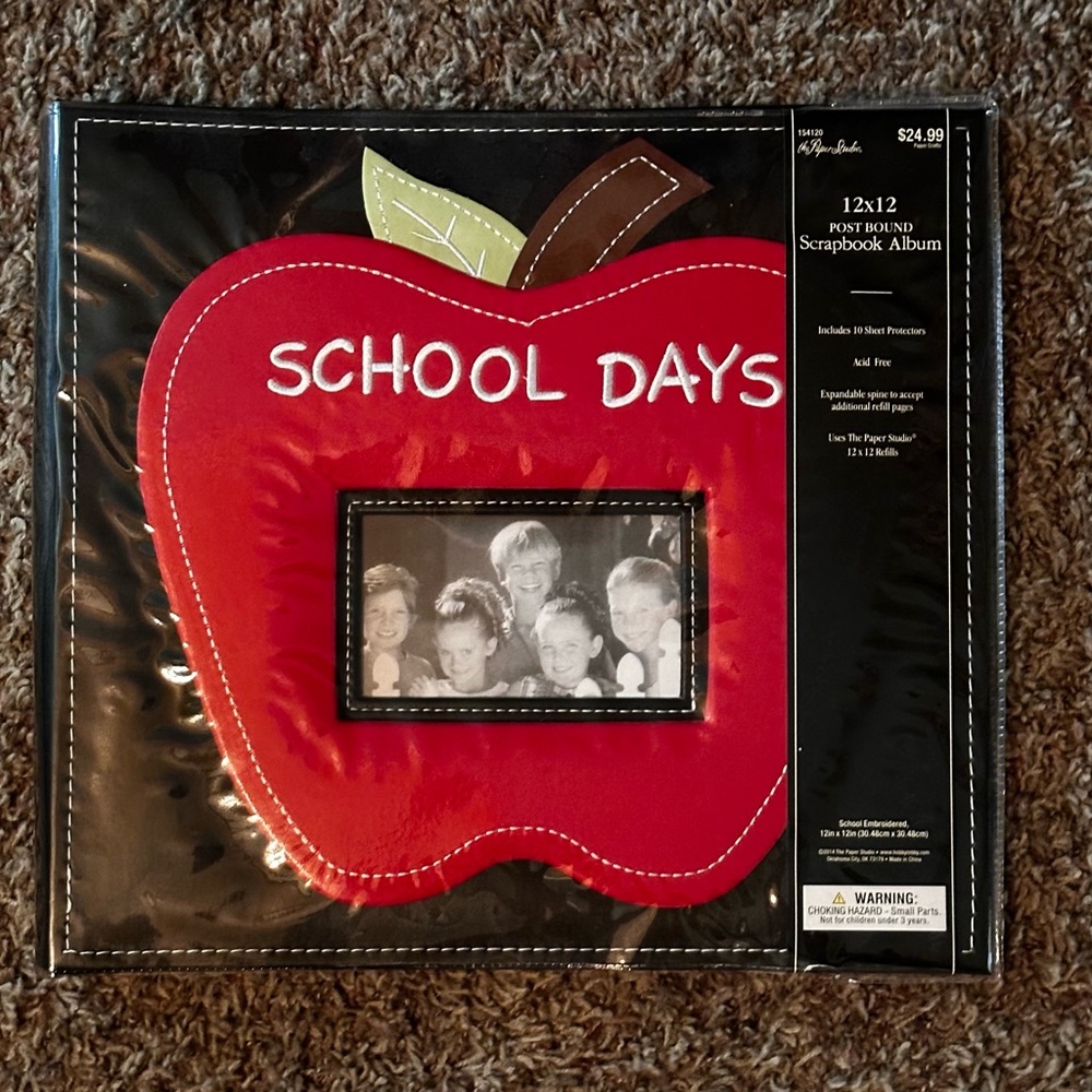 School Days scrap book, with sheets for grades 1-5 stickers for scrapbooking.